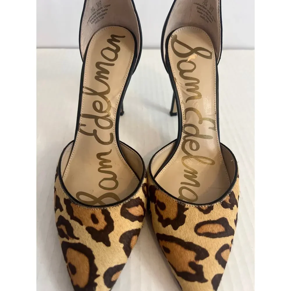 Sam Edelman Harlow leopard print ankle strap pumps size 7 1/2 - Picture 4 of 12